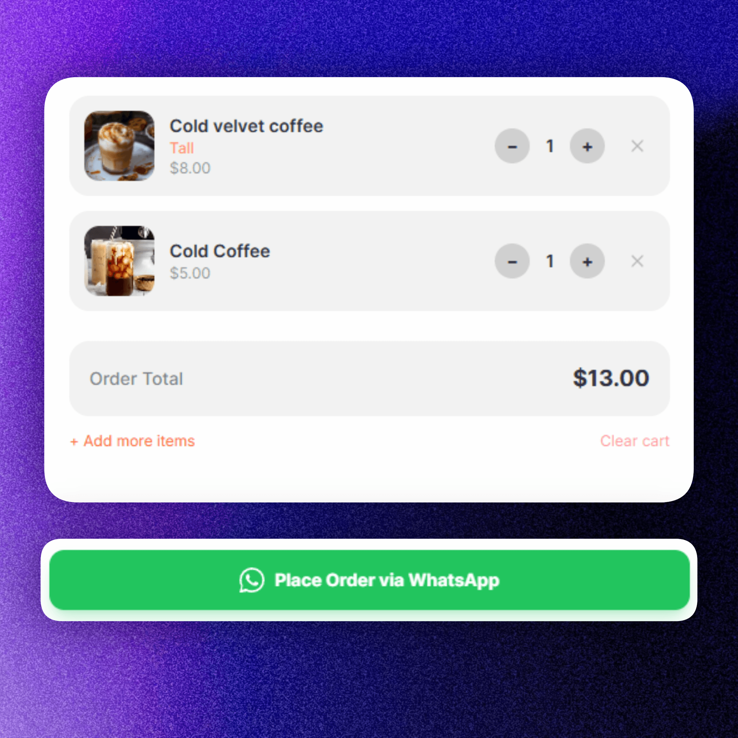 Accept orders from WhatsApp